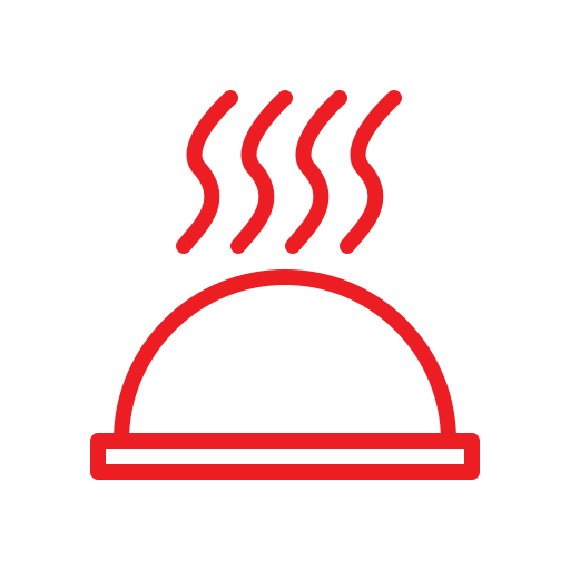 Ikon av et varmt måltid